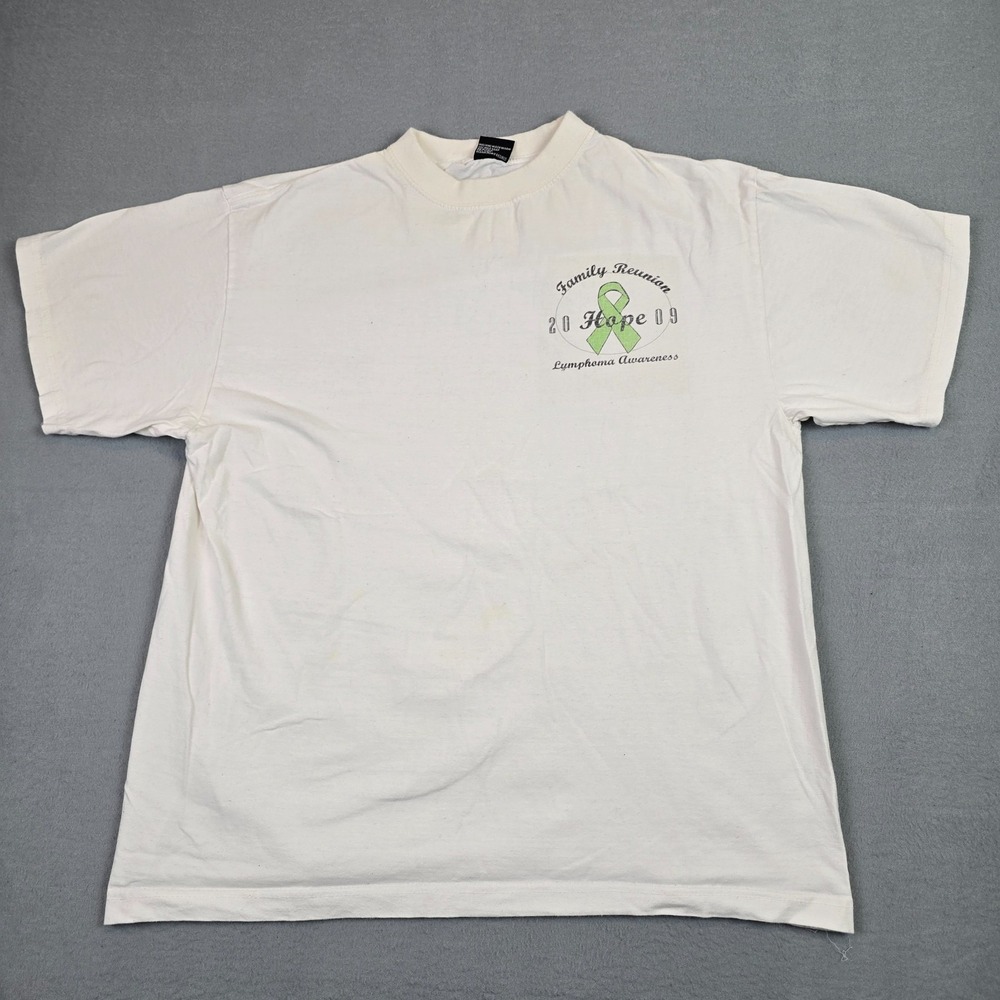 Hope 2009 Lymphoma Awareness T-Shirt White Graphic Tee XL Cotton Unisex Vintage
